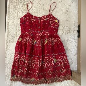 Free People Red and Gold Dress